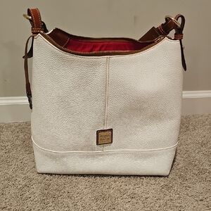 Beautiful Dooney & Bourke White and Brown Hobo Bag